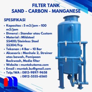 Sand filter tank 20 m3/jam